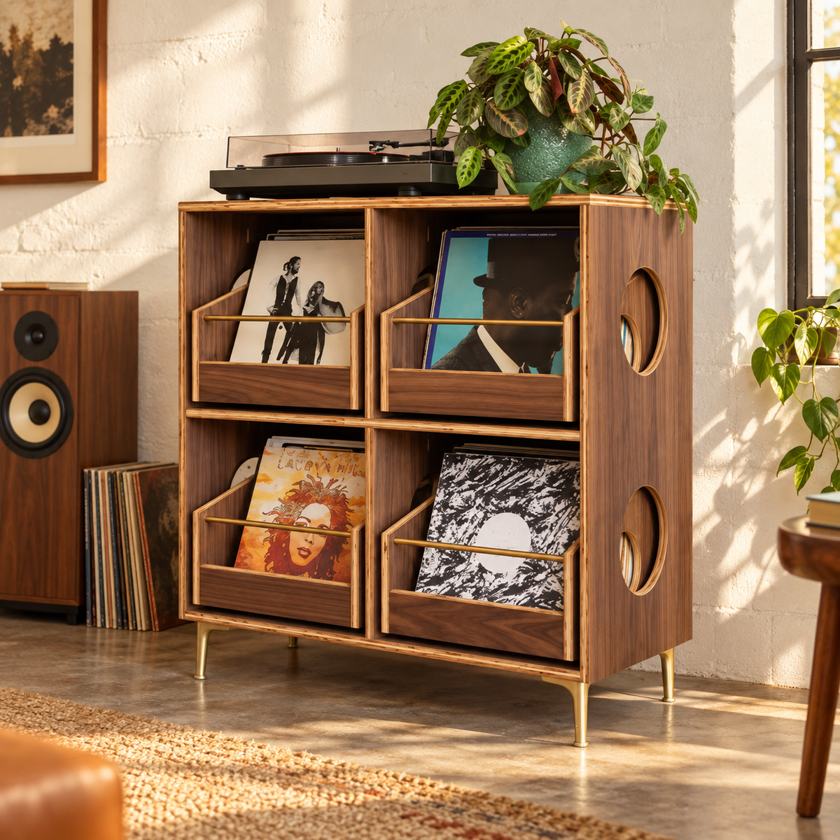 The Mayfair Walnut Hi-Fi Console
