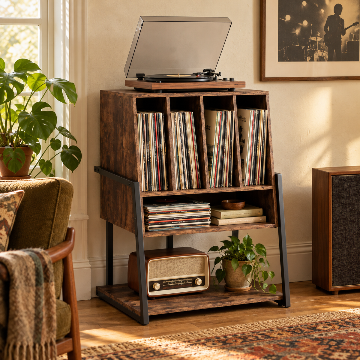 The Islington Vinyl & Turntable Stand